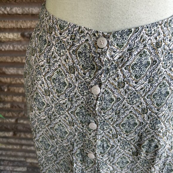Treasure & Bond Cottage Floral Medallion Print Button Midi Skirt Size XS - Picture 4 of 8